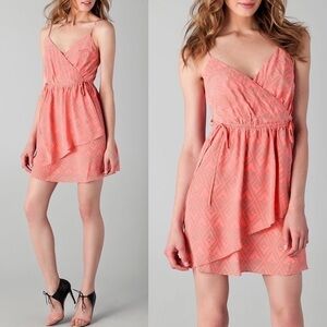 Rebecca Taylor Silk Print Faux Wrap Dress